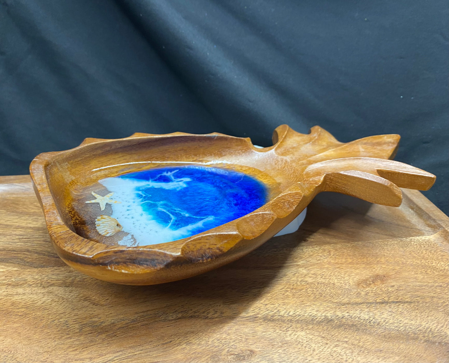 Wooden Pineapple Shaped Trinket Dish