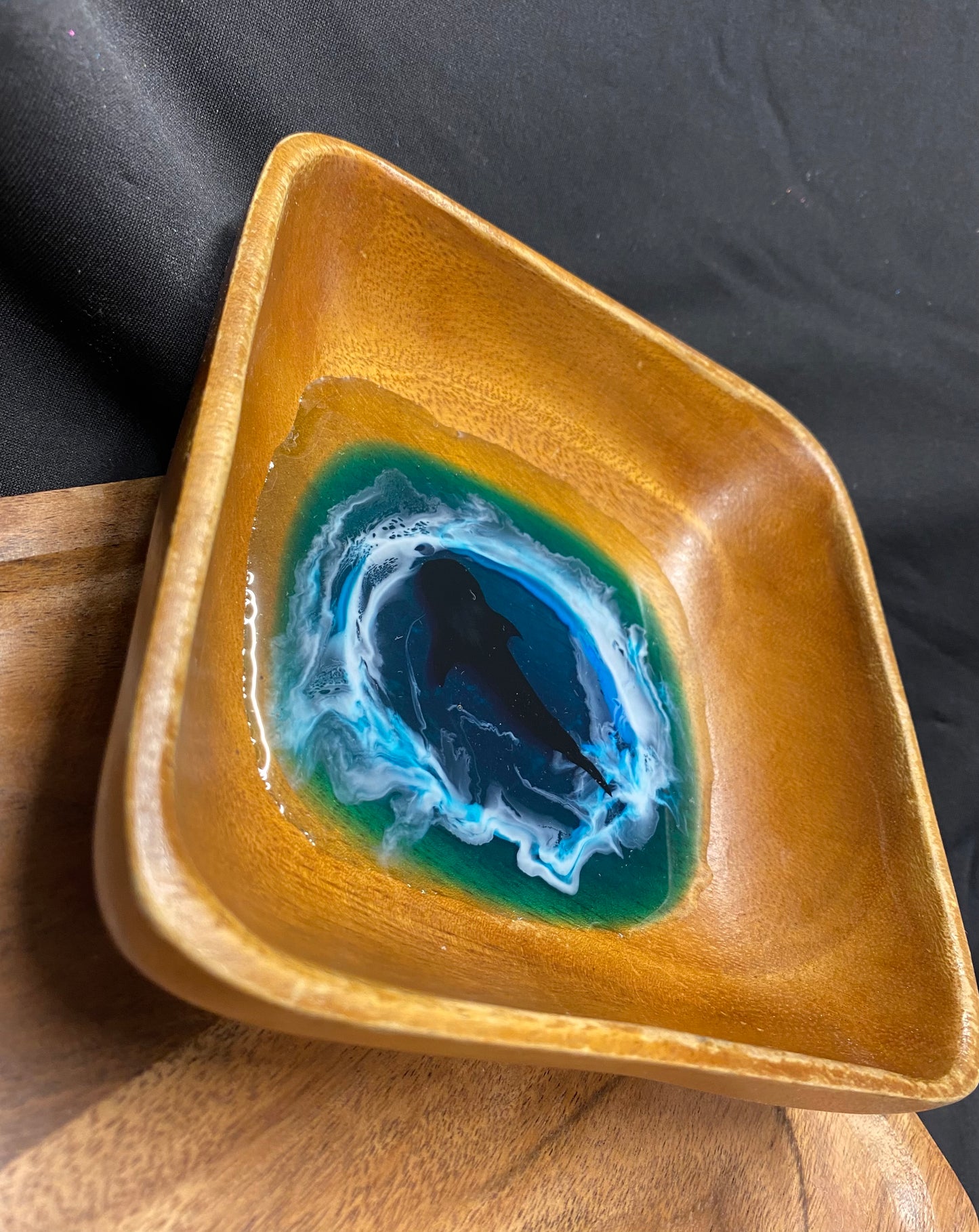Wooden Ocean Inspired Trinket Bowl