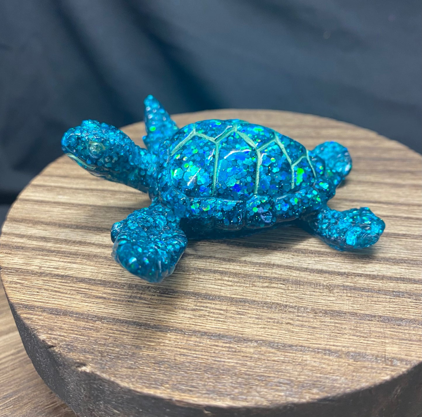 Glittery Teal Sea Turtle