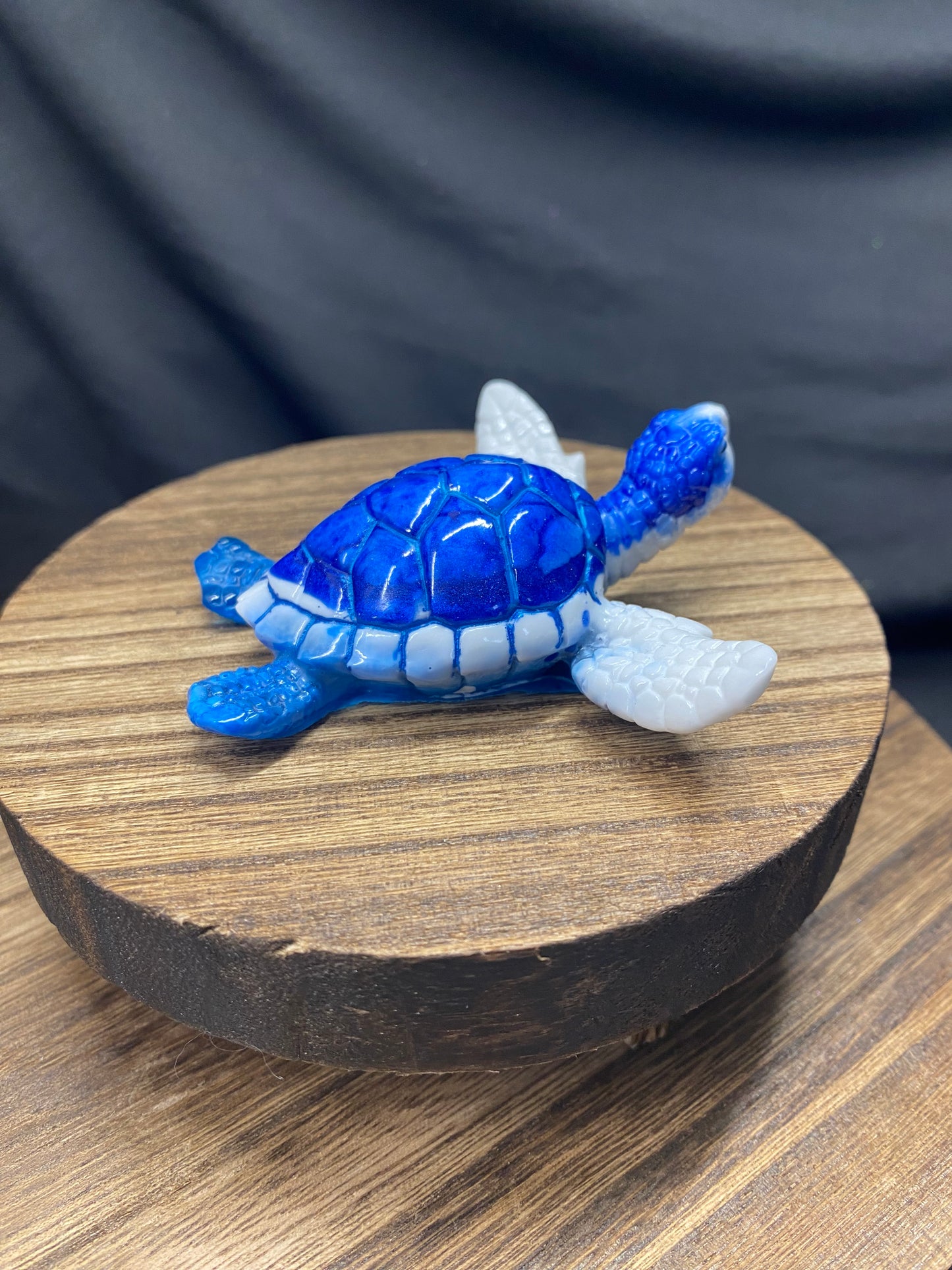 Blue & White Sea Turtle Figurine