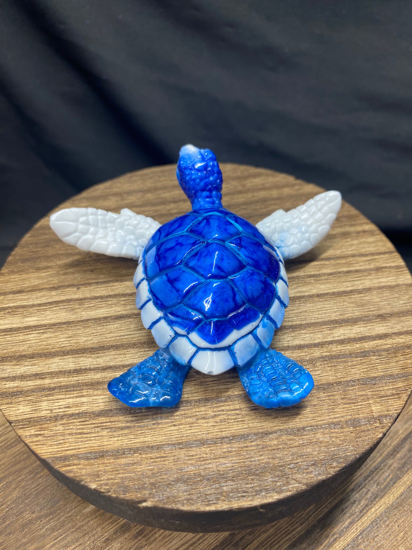 Blue & White Sea Turtle Figurine