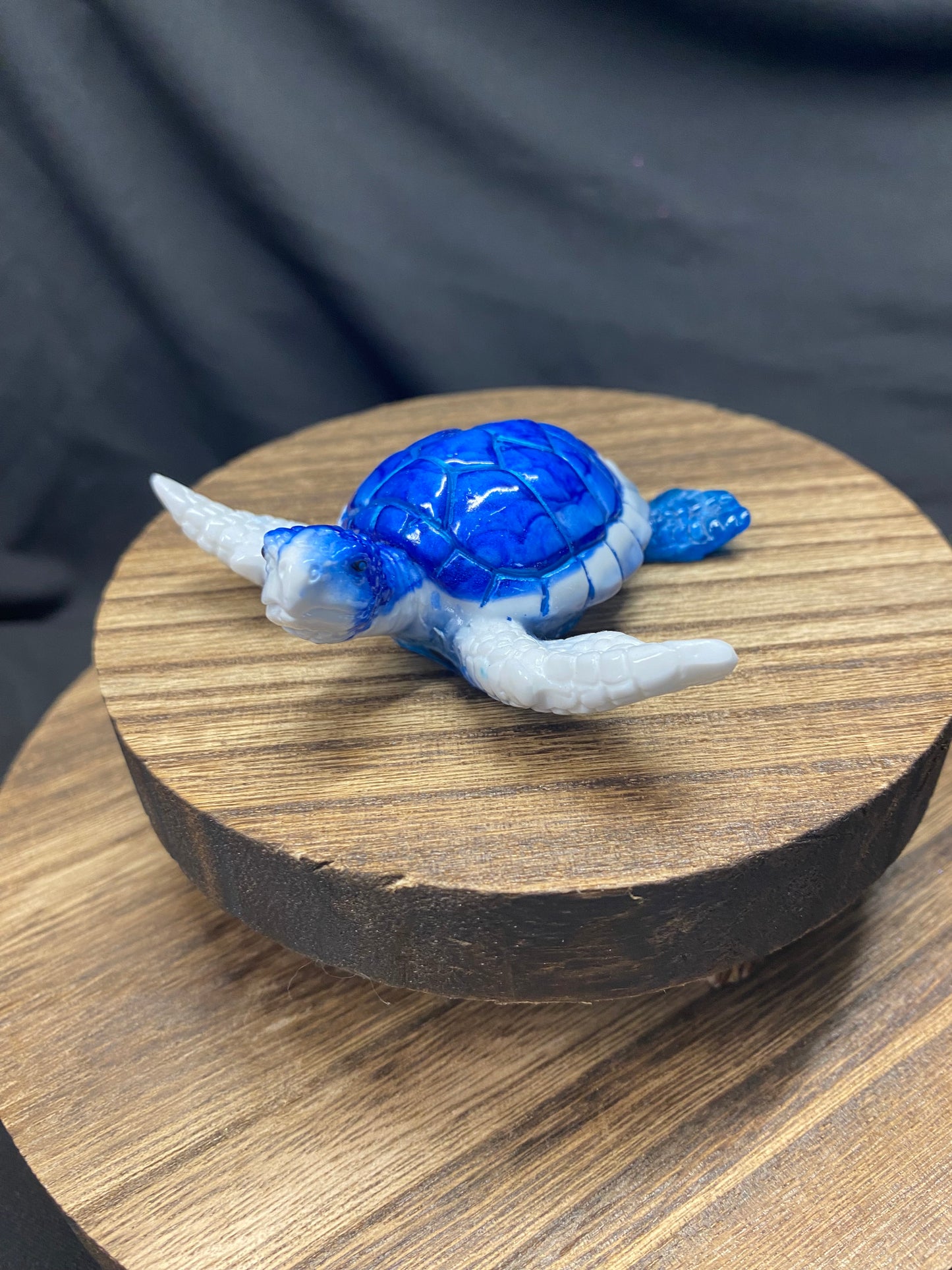 Blue & White Sea Turtle Figurine