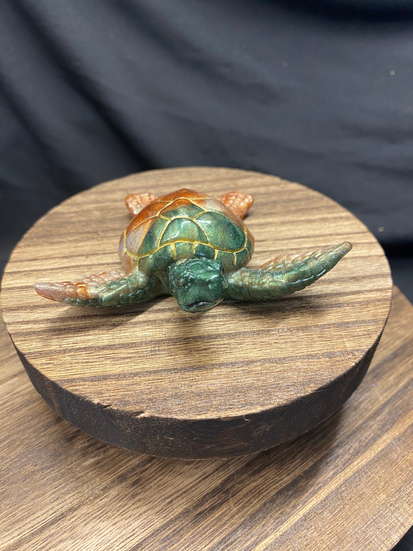 Earthy Sea Turtle Resin Figurine