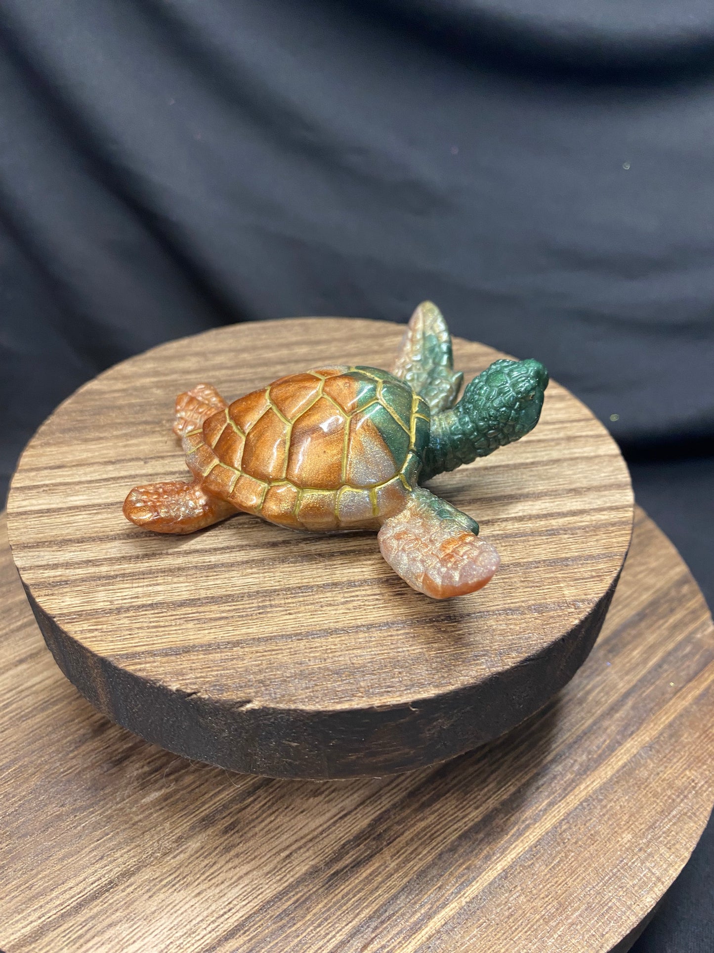 Earthy Sea Turtle Resin Figurine