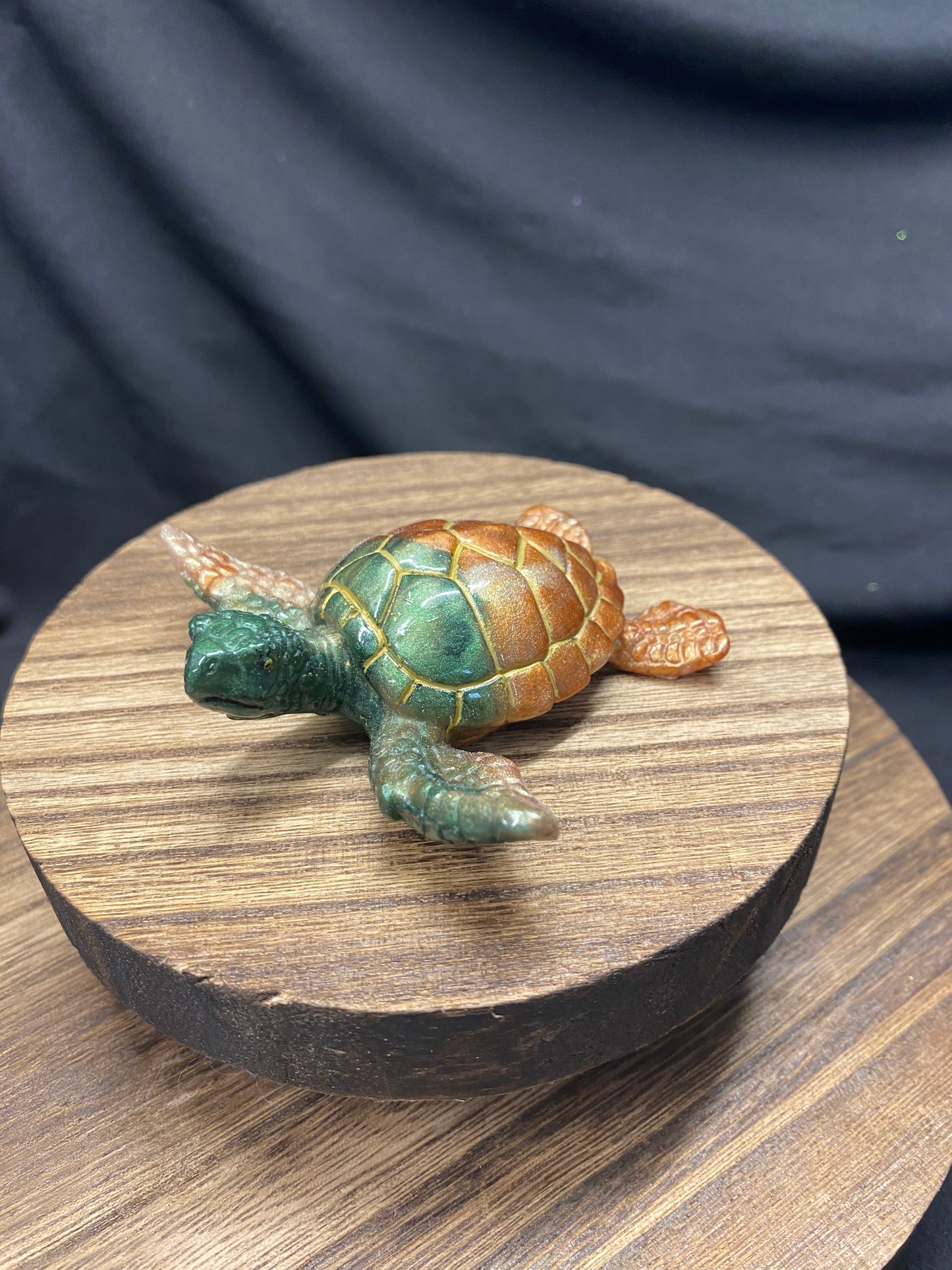 Earthy Sea Turtle Resin Figurine