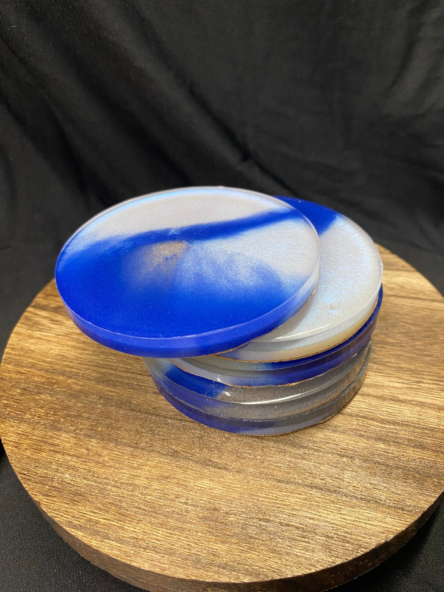 Blue & White Resin Coasters