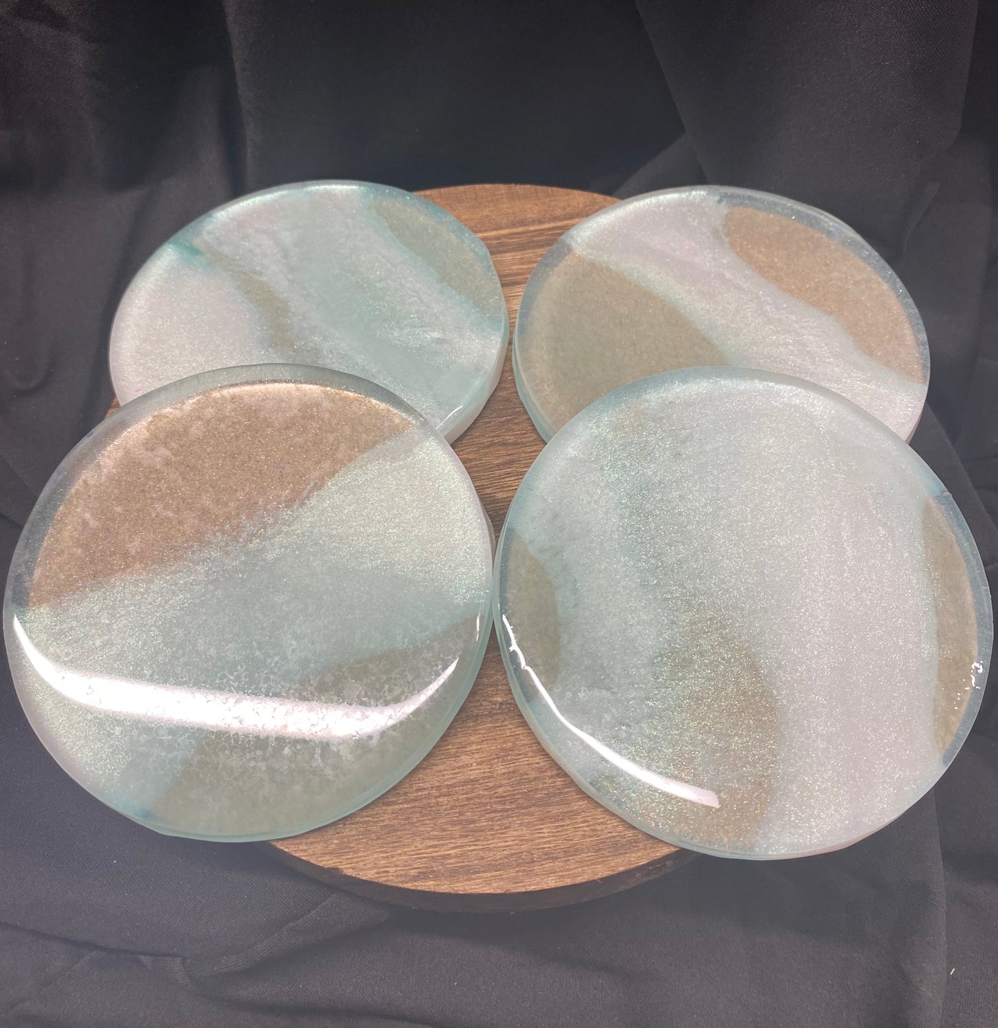Clearly Green Resin Coaster Set