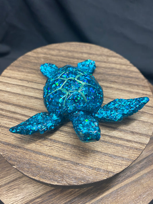 Teal Sea Turtle Figurine
