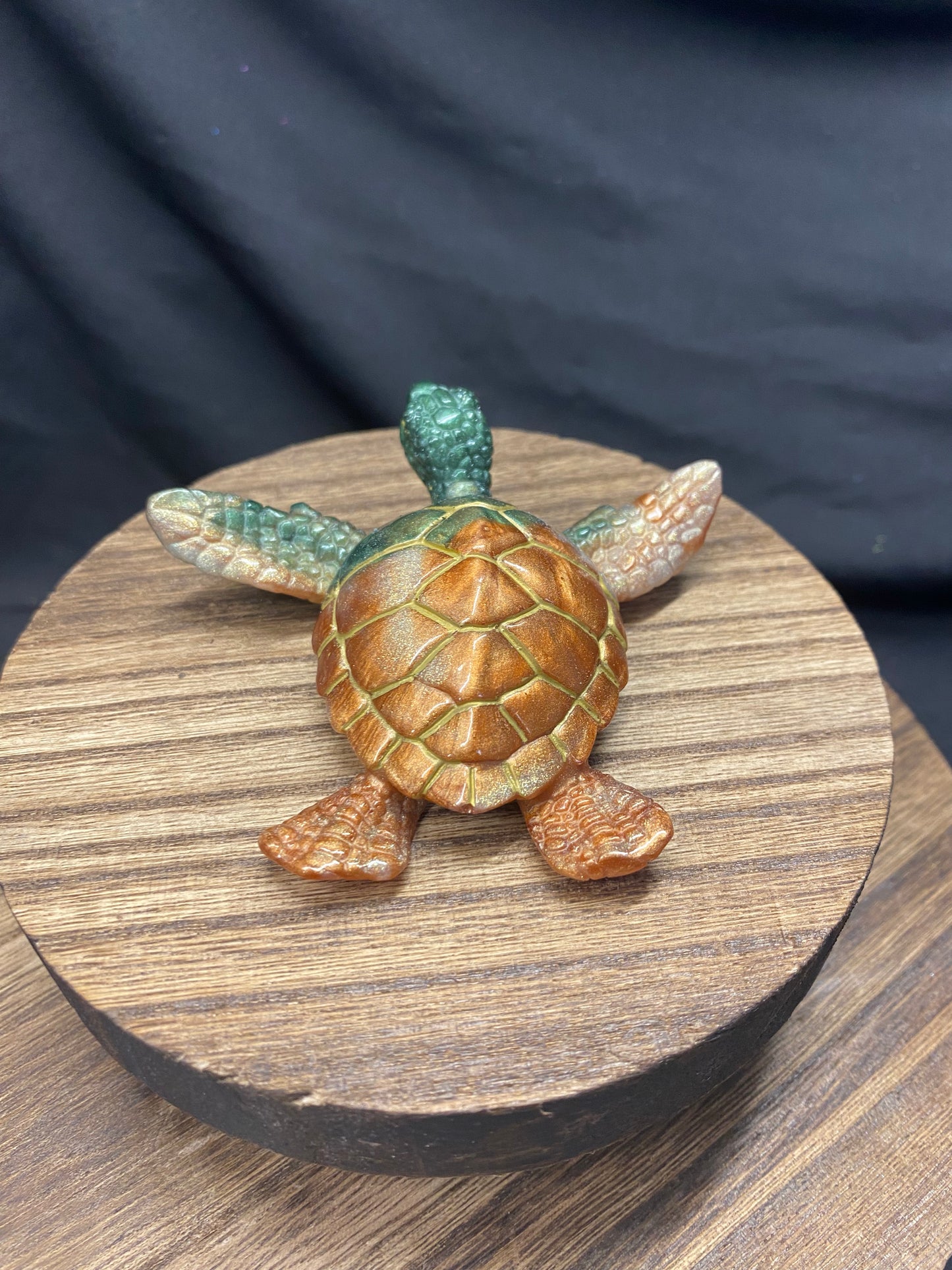 Earthy Sea Turtle Resin Figurine