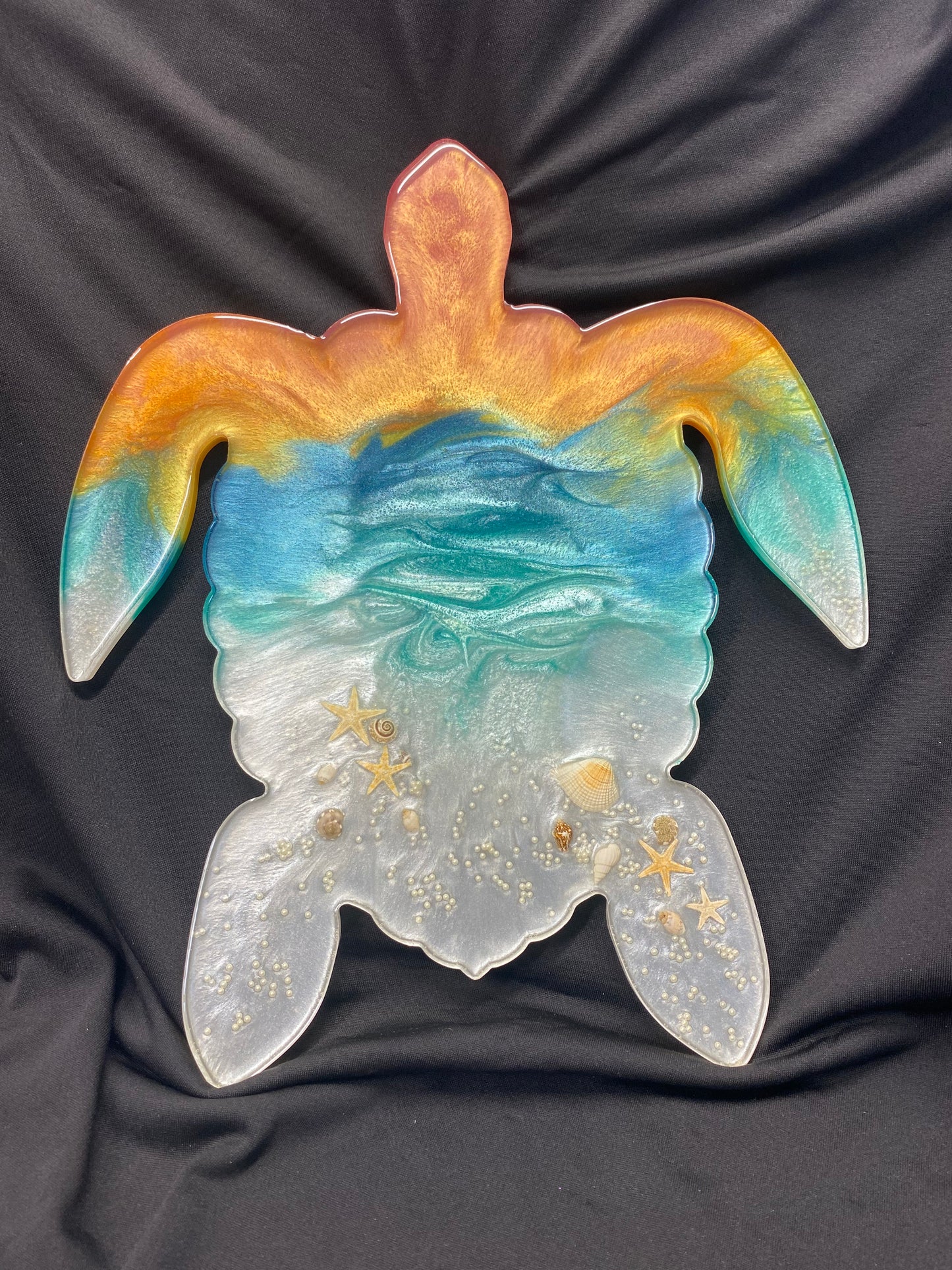 Sunset Inspired Resin Sea Turtle