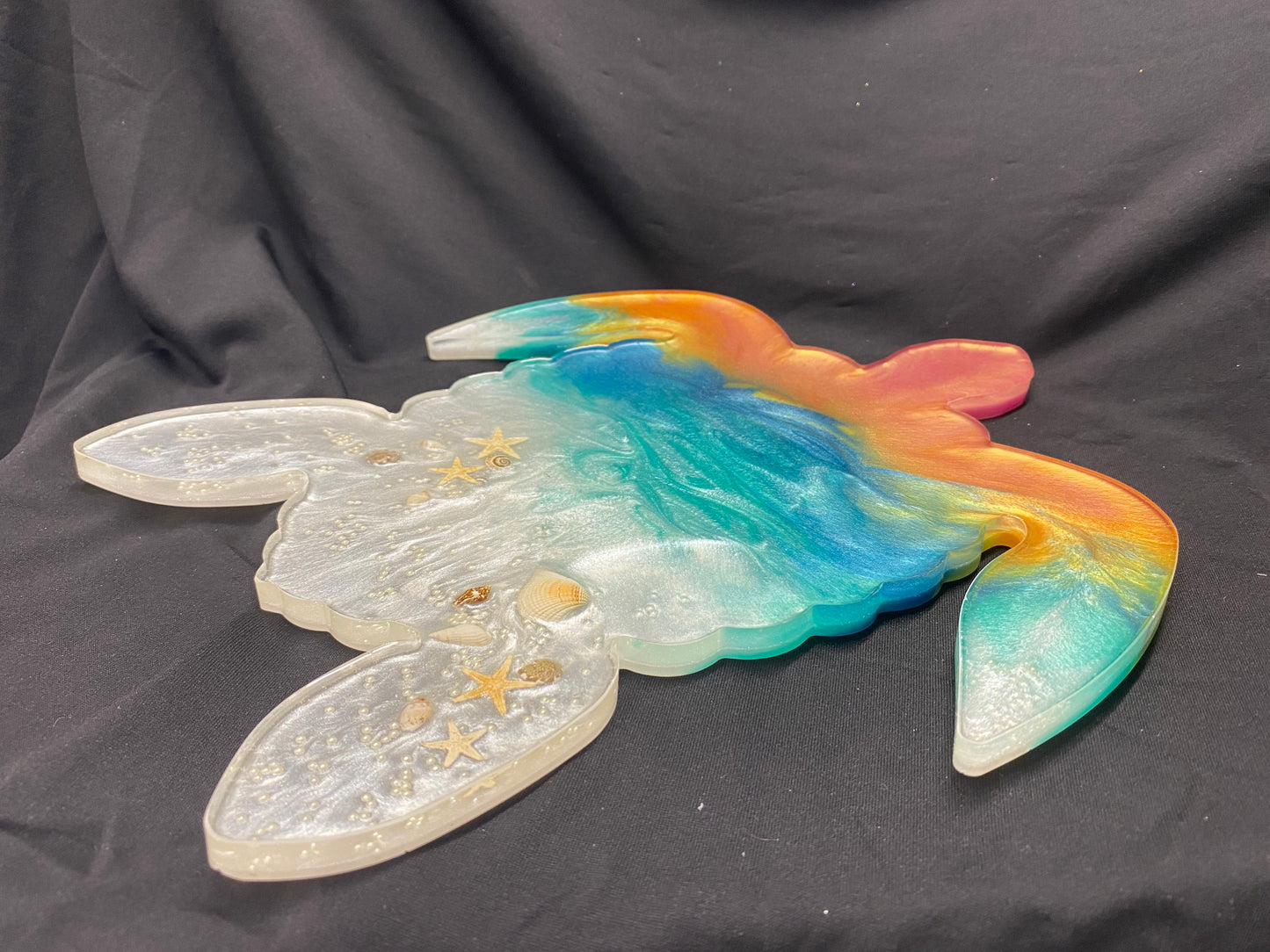 Sunset Inspired Resin Sea Turtle