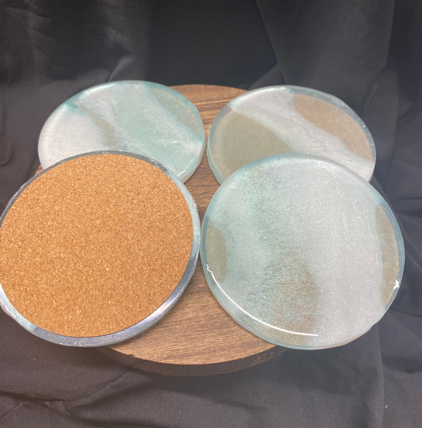Clearly Green Resin Coaster Set